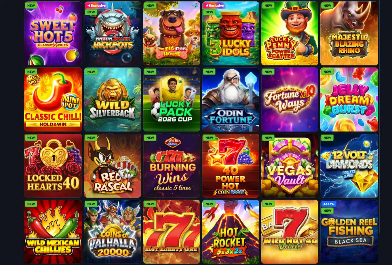 Игровая коллекция и категории BetKing